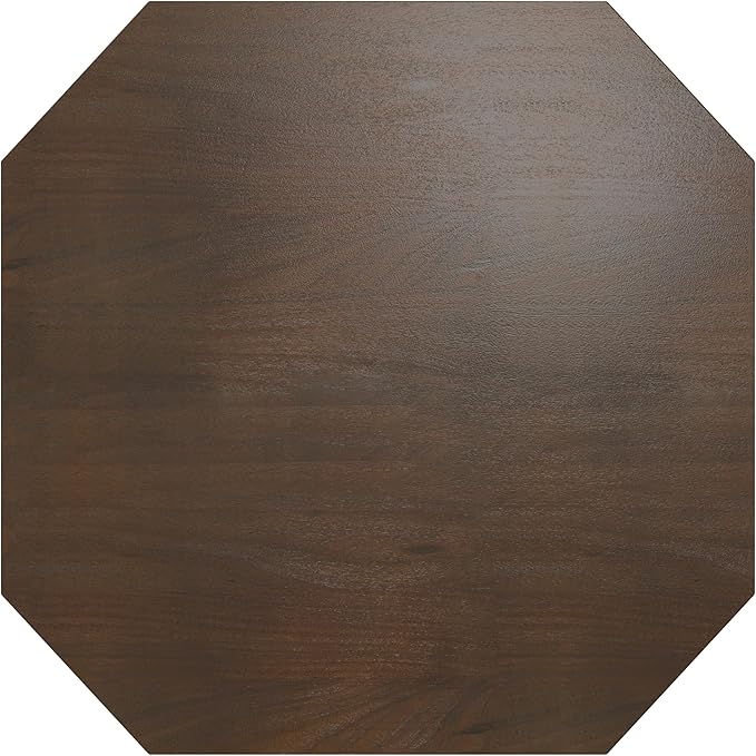 SIMPLIHOME Eisley Geometric Coffee Table - 39 inch Wide Solid Acacia Wood Veneer Sculptural Table in Walnut, Contemporary Living Room Centerpiece with Faceted Low-Profile Design, Assembled