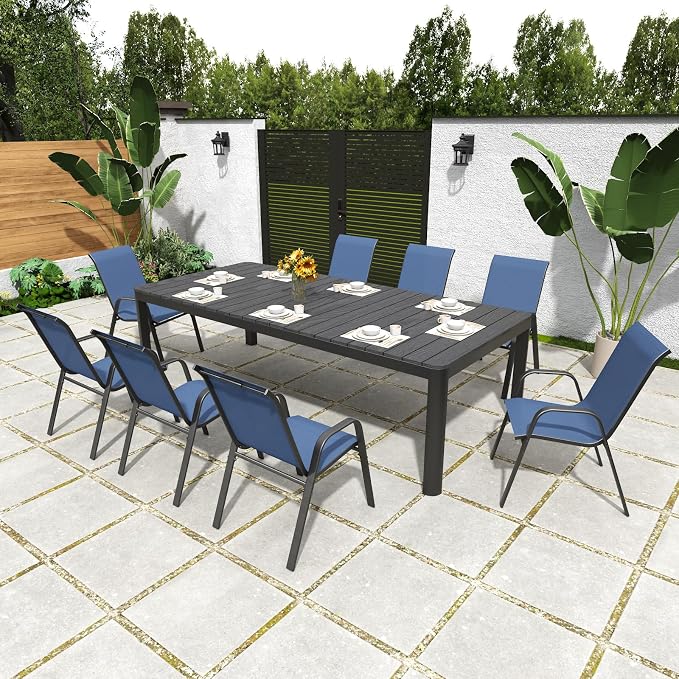 Patio Chairs Set of 6, Stackable Outdoor Dining Chairs for All Weather Textilene Fabric & Metal Frame, Outdoor Chairs Set for Backyard Deck Garden - Image 8