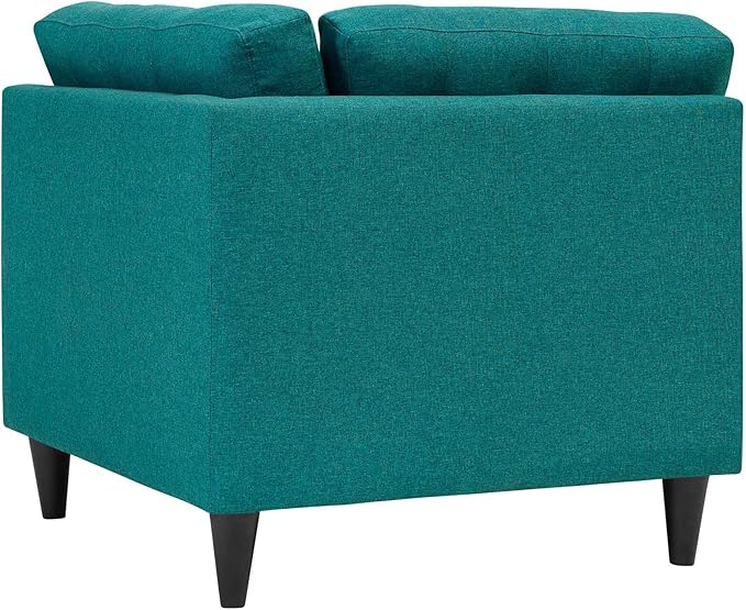 Modway EEI-2610-TEA Empress Upholstered Fabric Corner Sofa Teal