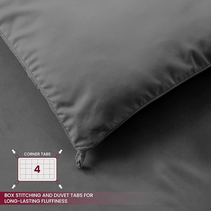 LUX Décor Queen Comforter – 88x88 Ultra-Soft Down Alternative Duvet Insert with Corner Tabs & Box Stitching, Hotel Quality Plush Microfiber Bedding, Oeko-TEX Certified - Grey