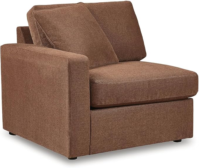 Signature Design by Ashley Modmax Contemporary Stain Resistant 5-Piece Sectional with Storage Consoles, Armrest, Throw Pillows and Reversible Cushions, Orange