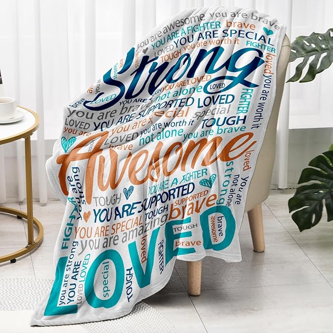 Inspirational Get Well Blanket – Super Soft Healing Throw for Women, Perfect Cancer Care Gift for Mom or Adults Recovering from Surgery 50"x60"