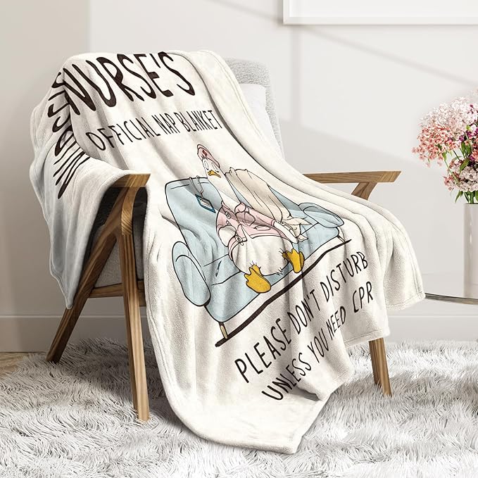 Nurse Gifts for Women/Men, Thoughtful Gifts for Nurses - Soft Nurse Blanket, LPN RN Nurses Week/Day Appreciation Gift, Nursing Student Graduation Gift Flannel Throw Blanket 80" x 60"