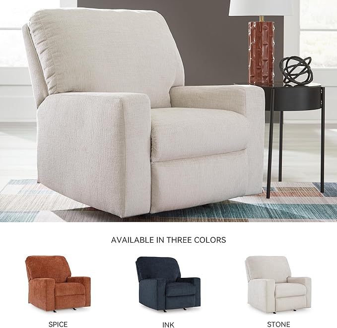 Signature Design by Ashley Aviemore Casual Rocker Recliner, Light Gray