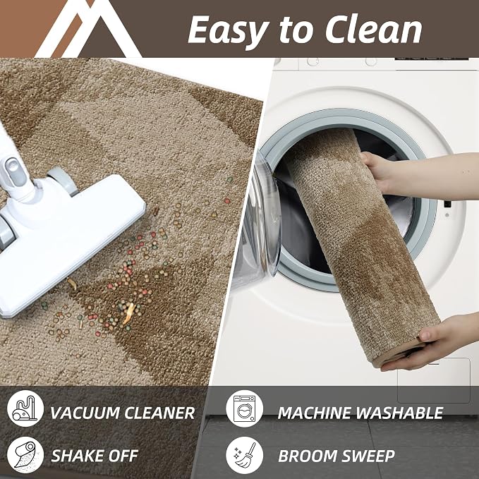 COSY HOMEER Entryway Rugs Doormat 36"x60", Non-Slip Absorbent Polyester, Washable Rugs for Front Door, Dirty Paws & High Traffic Areas, Beige - Image 6