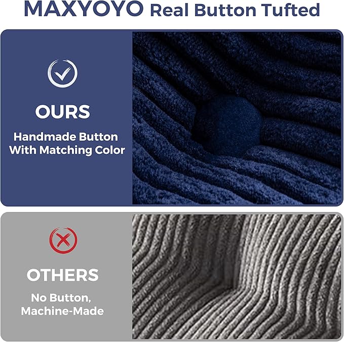MAXYOYO Folding Sofa Bed, L-Shaped Convertible Sofa Bed with Armrest Foldable Sleeper Sofa with Pillow, Portable Fold Out Chair Bed Comfy Floor Lounge for Living Room Bedroom, Navy