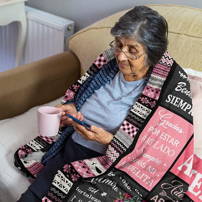 Ruvinzo Grandma Gifts in Spanish, Mothers Day Birthday Gifts for Grandma, Abuela Gifts, Regalos para Abuela, Grandmother Gifts, Abuelita Blanket 50" x 60"