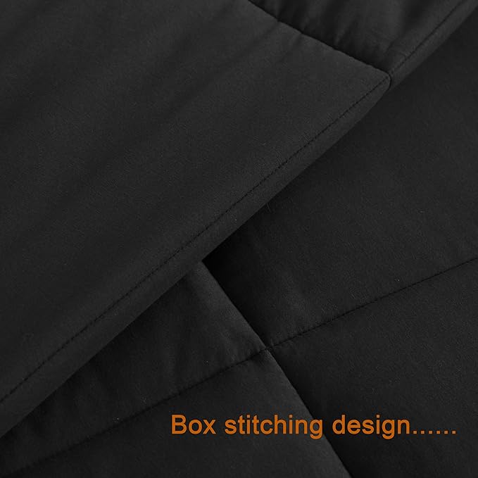 NTBAY King Comforter - Down Alternative Comforter Duvet Insert, All Season Bedding Quilted Comforter with Corner Tabs, Machine Washable, Soft Comforter Only, Black