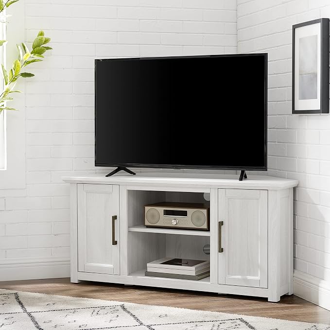 Crosley Furniture Camden TV Stand for 50+ inch TVs, Entertainment Center with Adjustable Storage Shelves, Whitewash - Image 8