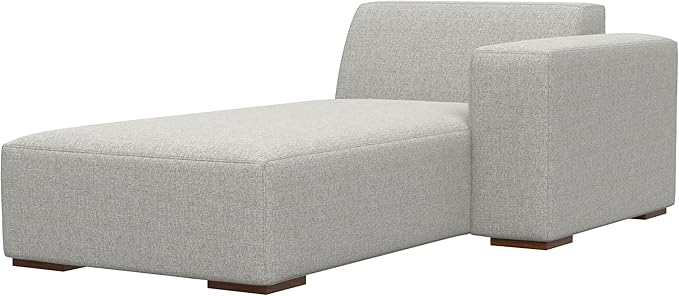 SIMPLIHOME Rex Right Chaise Sofa Module in 100% Recycled Polyester Tightly Woven Performance Fabric, Pale Grey, 44-inches W x 69.5-inches D, Handcrafted Modern-Style Right-Arm Chaise Lounge Chair