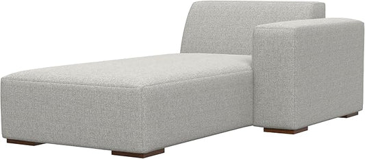 SIMPLIHOME Rex Right Chaise Sofa Module in 100% Recycled Polyester Tightly Woven Performance Fabric, Pale Grey, 44-inches W x 69.5-inches D, Handcrafted Modern-Style Right-Arm Chaise Lounge Chair