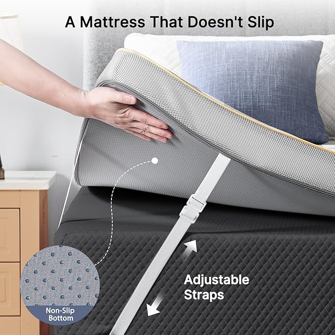 PERLECARE Firm Mattress Topper Twin XL, 3" Hard Mattress Topper for Pressure Relief, Mattress Pad with Cooling Bamboo Cover, High Density Memory Foam, Removable & Washable