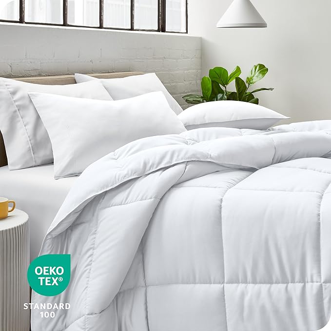 Bare Home Duvet Insert Comforter - Oversized Queen - Goose Down Alternative - Ultra-Soft - Premium 1800 Series - All Season Warmth - Bedding Comforter (Oversized Queen, White)