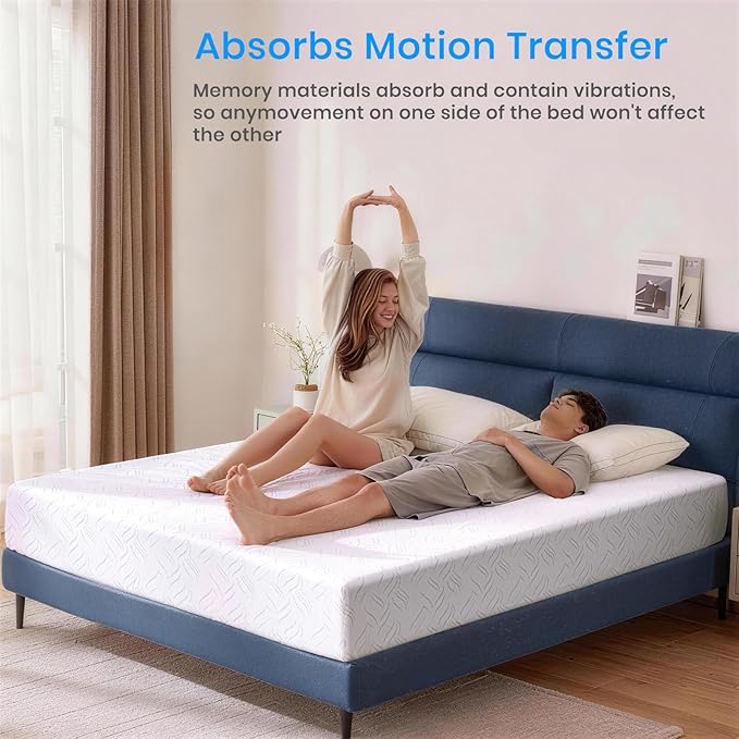 14 inch Full Size Memory Foam Mattress, Cooling Gel Memory Foam Mattress, 14 Full Mattress in a Box with Zipper Cover, Fiberglass Free, CertiPUR-US Certified, Adjustable Base Compatible