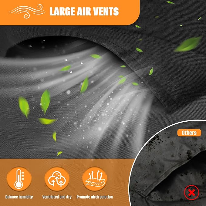 Kovshuiwe Patio Furniture Covers,4-Piece Outdoor Veranda Patio Garden Furniture Covers Set Waterproof - Upgraded 420D Heavy Duty Oxford Fabric Rattan Furniture Cover for Chair Sofa(Black) - Image 5