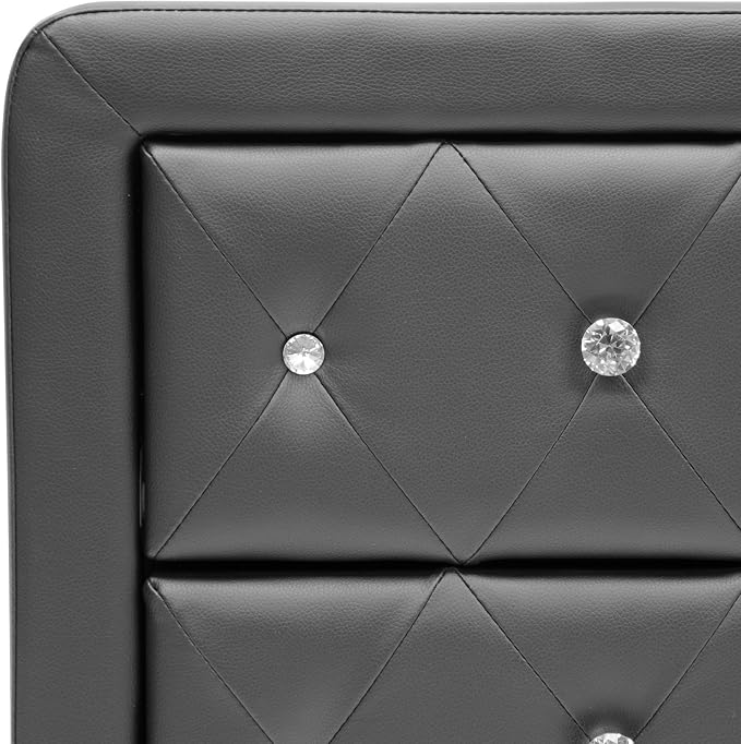 Baxton Studio Stella Crystal Tufted Upholstered Modern Nightstand, Black - Image 4