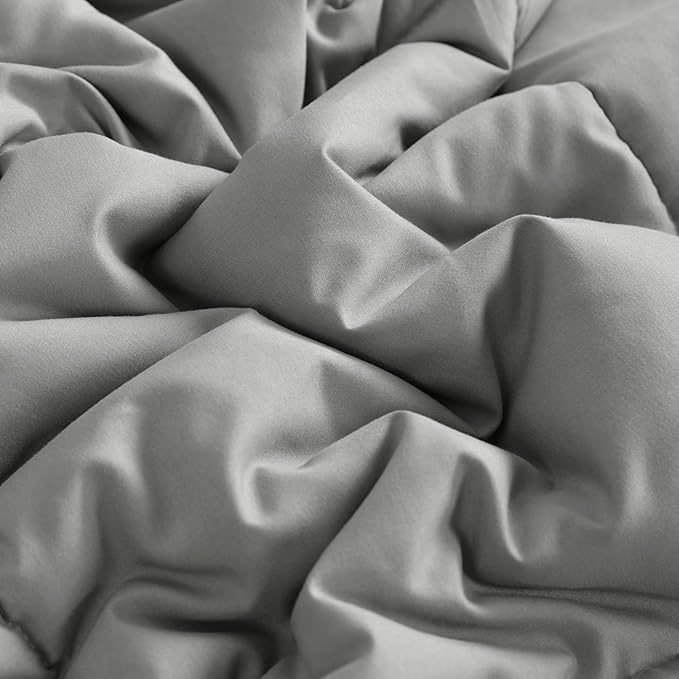 NTBAY Queen Comforter - Down Alternative Comforter Duvet Insert, All Season Bedding Quilted Duvet Insert with Corner Tabs, Machine Washable, Smoke Grey