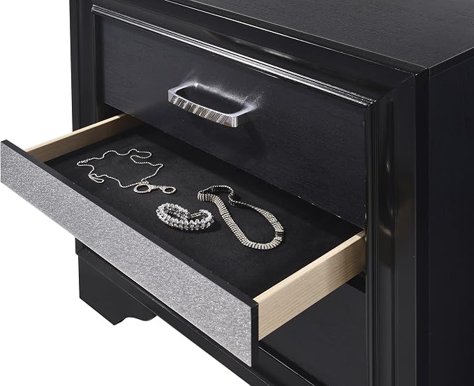 Coaster Home Furnishings Miranda Contemporary Engineered Wood 2-Drawer Bedroom Nightstand Bedside Table Organizer Unit Black 206362 - Image 11