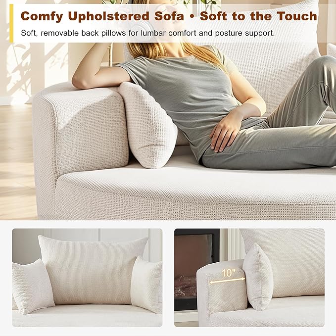55'' Oversized Round Boneless Chaise Lounge Chair Indoor, Upholstered Corduroy Deep Seat Cloud Large Circle Sofa Couches Bed Corduroy Modern Floor No Assembly Sleeper Bed for Living Room, Bedroom