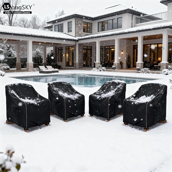 Adirondack Chair Covers 2 Pack,Waterproof Heavy Duty Outdoor Chair Covers,Adirondack Patio Chair Covers for Outdoor Furniture,(33W x 35 D x 36 H inches),Black - Image 8