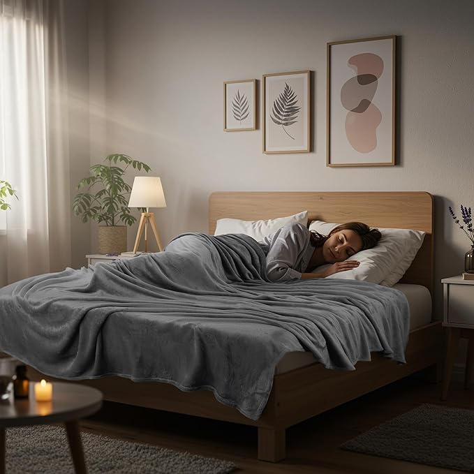 Utopia Bedding Fleece Blanket Full Size Grey (90x84 Inches) Ultra Soft Warm Lightweight Microfiber Breathable Anti-Static Cozy Bed Blanket, All-Season Home Decor Gift for Men & Women
