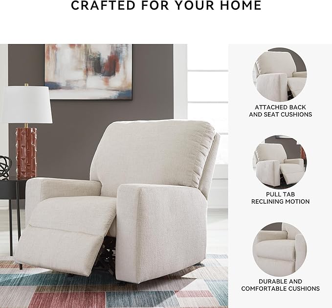 Signature Design by Ashley Aviemore Casual Rocker Recliner, Light Gray