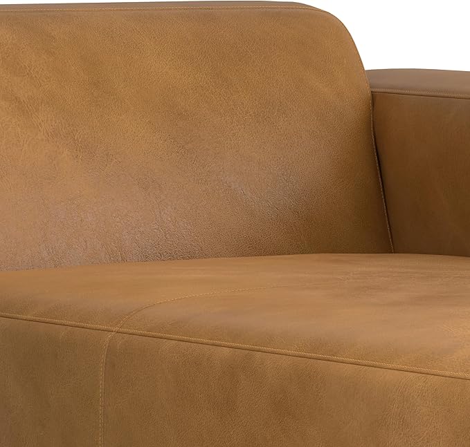 SIMPLIHOME Rex Right Chaise Sofa Module in Full-Grain Genuine Leather, Sienna, 44-inches W x 69.5-inches D, Handcrafted Modern-Style Right-Arm Chaise Lounge Chair for Living Room and Family Room