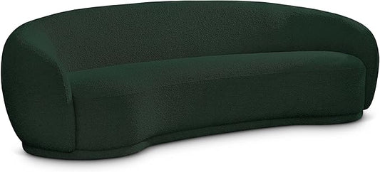 Meridian Furniture 693Green-S Hyde Collection Modern | Contemporary Boucle Fabric Upholstered Sofa, Green, 89.5" W x 38" D x 28" H