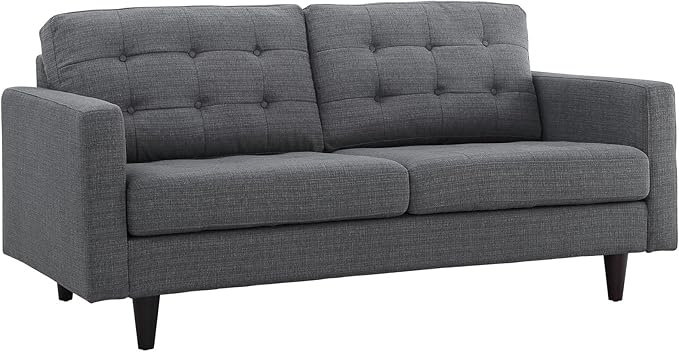 Modway EEI-1547-DOR Empress Mid-Century Modern Upholstered Fabric Loveseat In Gray
