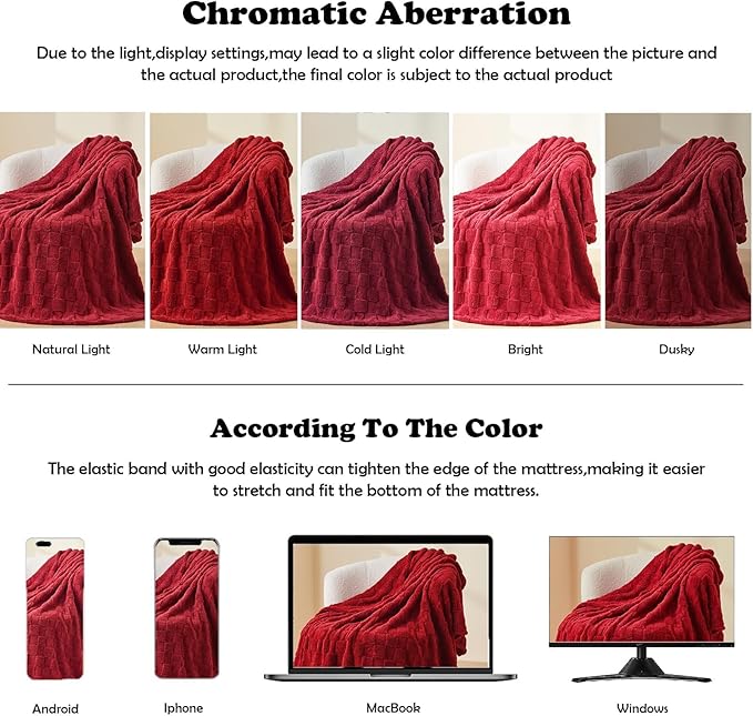 NEWCOSPLAY Super Soft Twin Blanket Red Premium Silky Flannel Fleece 3D Checkered Lightweight Bed Blanket All Season Use (Red Checkered, Twin(60"x80"))