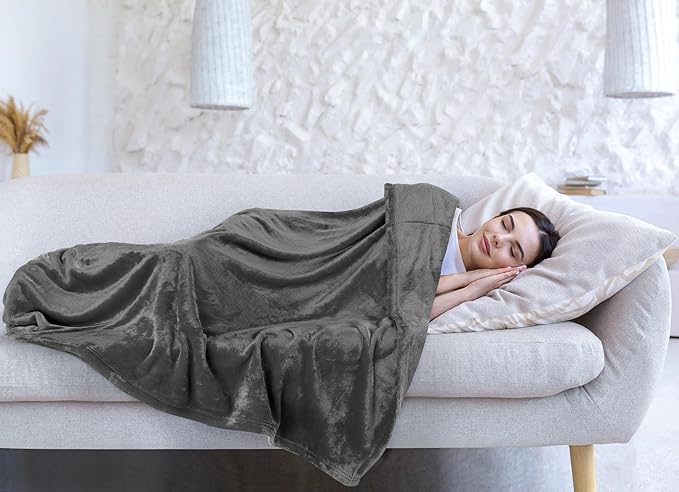 Utopia Bedding Fleece Blanket Throw XL Size Grey (50x70 Inches) Ultra Soft Warm Lightweight Anti-Static Cozy Blanket for Bed, Couch, Sofa and Chair, All-Season Home Decor Gift for Men & Women
