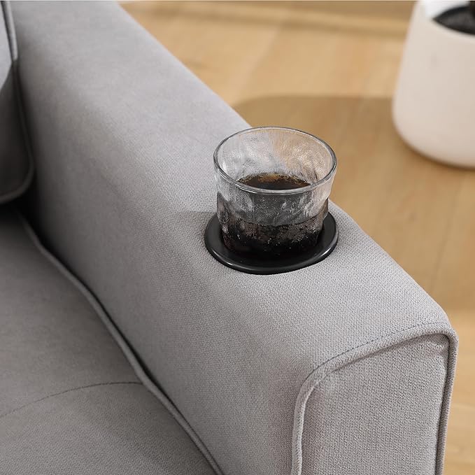 ERYE Foldable Loveseat Sofa Convertible Pull Out Sleeper Sofabed,2 Seat Tufted Upholstered Sofa Modern Convertible Sleeper Couch Bed with Cupholders and Side Pockets