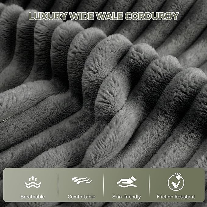 4-in-1 Convertible Folding Sofa Bed, 76 Inch Queen Size Foldable Sleeper Sofa Bed, Wide Corduroy Upholstery, Boneless Mattress Couch with Armrests & Neck Pillow for Living/Bedroom - Grey
