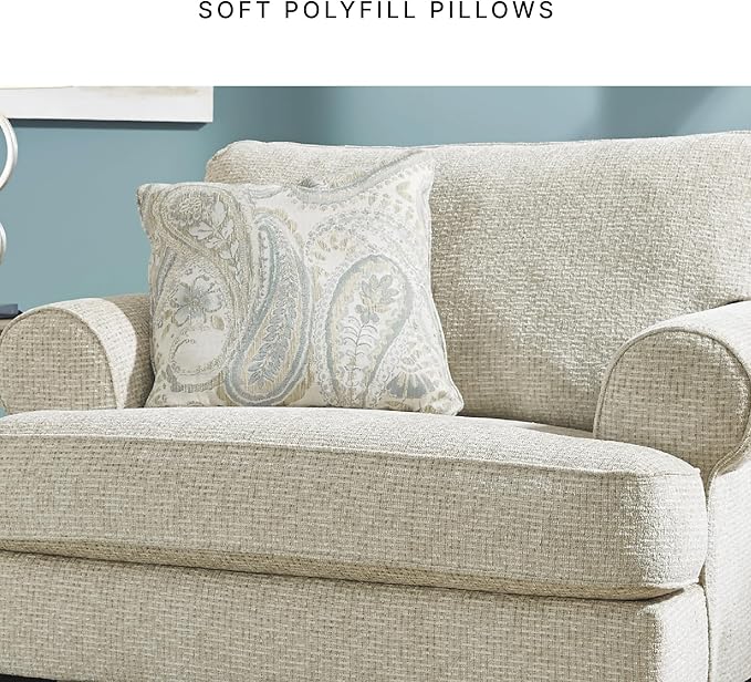 Signature Design by Ashley Monaghan Classic Upholstered Oversized Chair with Reversible Cushion, Beige