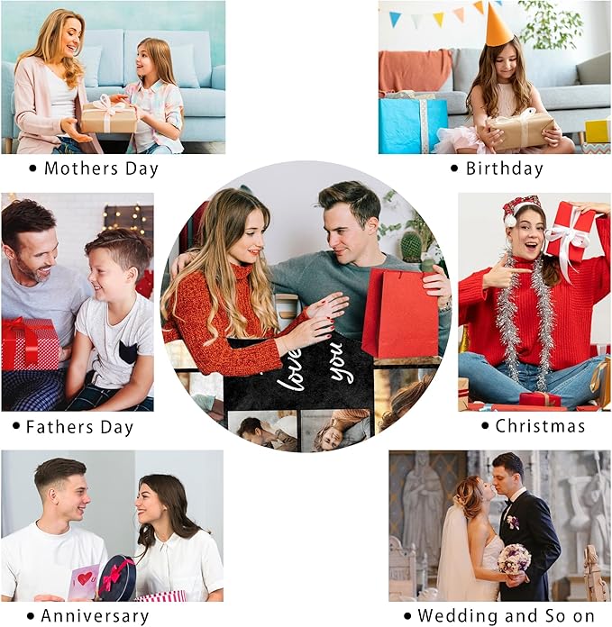 Ship Next Day, Custom Blanket with Picture Customized Photo Blankets Customize, Customizable Blanket, Personalized Christmas Funny Gifts for Couple, Girlfriend, Boyfriend, Mom, Dad, Wife, Husband