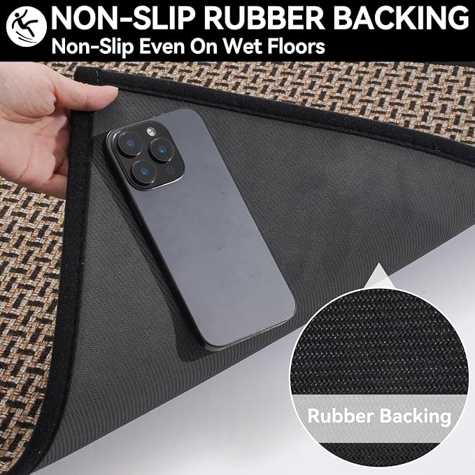 YDKGL Door Mat 31x47, Dirt Resistant and Absorbent, Non-Slip Rubber Backing Floor Mats, Easy Clean Low-Profile Doormat for Entryway, Front Door, and Inside Entrance, Black - Image 7