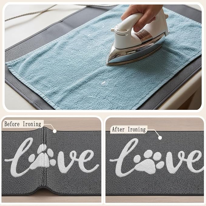 Bulijojo Love Door Mat 20x32 Inch, Non Slip Rubber Backing Entrance Mat,Dirt Resistant and Absorbent Welcome Mats,Low-Profile Floor Mats for Entryway Grey - Image 7