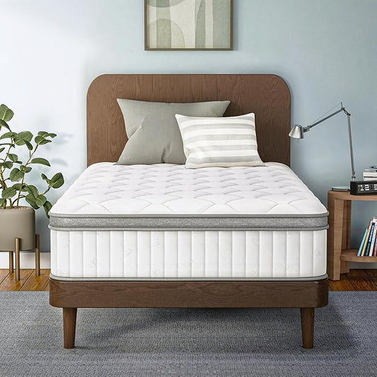 ETONEX 10 Inch Twin Mattress Cooling Gel Memory Foam and Pocket Spring Hybrid Mattress in a Box Medium Firm CertiPUR-US Certified Foam (Twin, 10in)