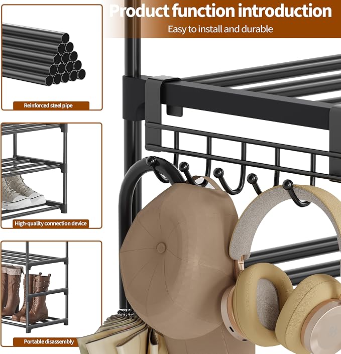 Shoe Rack - 4-Tier Shoe Organizer with Adjustable Shelf Height, Sturdy Shoe Storage Shelf, Perfect for Front Door Entrance, Closet & Entryway, Easy to Assemble, DIY Layering Options (M - 4 Tier) - Image 8