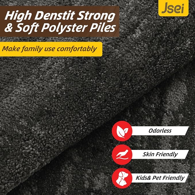 JSEI Dirt Trapper Door Mat 24"x36", Non-Slip Doormats Washable Entryway Mat, Welcome Floor Mat Absorbent Low Profile Dog Door Mats for Front Back Door, Wet Shoes & Paws, Light Gray - Image 4