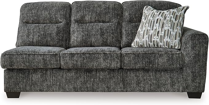 Signature Design by Ashley Lonoke Casual Left-Arm Facing 2-Piece Sectional with Chaise, Loose Seat Cushions, Throw Pillows Included, Gray