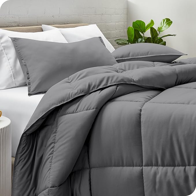 Bare Home Comforter Set - Full Size - Ultra-Soft - Goose Down Alternative - Premium 1800 Series - All Season Warmth (Full, Orange)