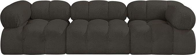 Meridian Furniture 611Brown-S102A Ames Collection Modern | Contemporary Modular Sofa with Rich Brown Boucle Fabric, Modular to Create Infinite Configurations, 102" W x 34" D x 28" H, Brown