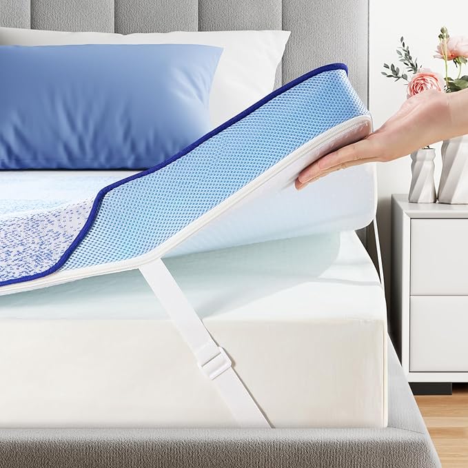 PERLECARE 3 Inch Full XL Medium-Firm Memory Foam Mattress Topper, CertiPUR-US®, Cooling Bamboo Cover, Removable&Washable, Oeko-Tex Certified