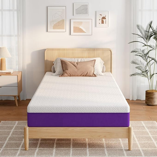 10 Inch Full Gel Memory Foam Mattress Full Size, Medium Firm, Cooling Pressure Relief, Removable Washable Cover, Ideal for Guest Room, RV, Camper, Daybed