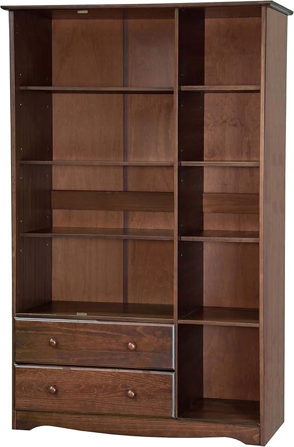 Palace Imports 100% Solid Wood Grand Wardrobe/Armoire/Closet w/Shelves & Drawers, Mocha, 45.75" w x 72" h x 23" d. Renewable Eco-Friendly Wood, Made in Brazil