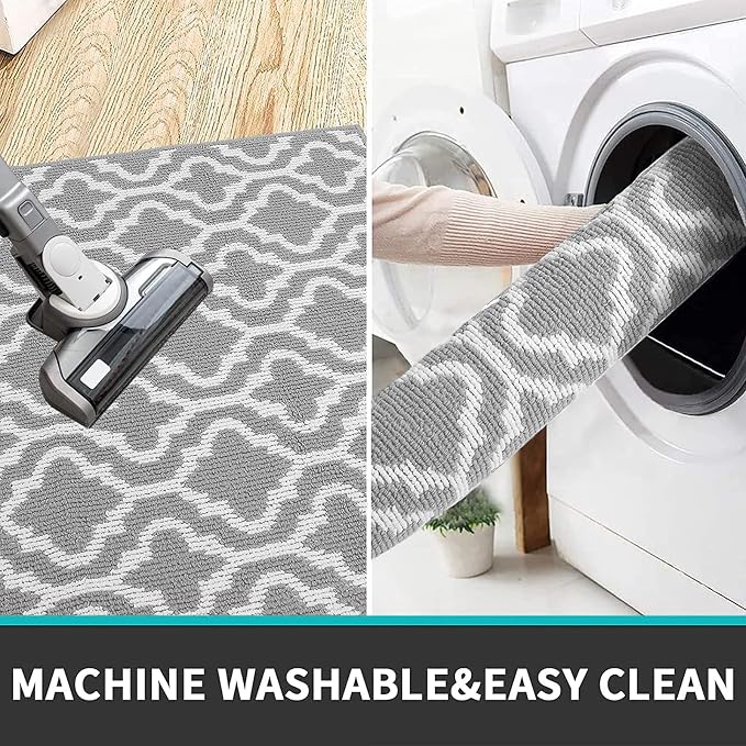 HEBE Washable Runner Rug 20"x59" Indoor Door Mat Runners,Non Slip Dirt Trapping Rug Runner Floor Mats Carpet Runners for Entryway Hallway Kitchen Garage Laundry Room - Image 6