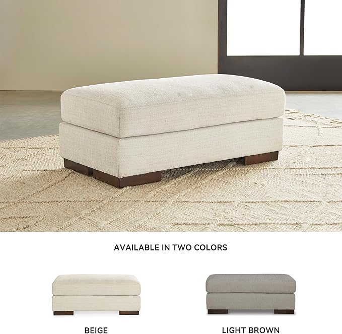 Signature Design by Ashley Maggie Contemporary Accent Ottoman, Off White