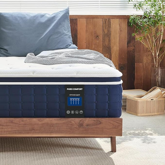Twin Mattress 12 inch, Multi Layer Comfort Foam and Coil for Extra Back Support, Medium Firm Hotel Collection Hybrid Sleep System for Deep Relaxation, Breathable Bed Mattresses in a Box Twin Size
