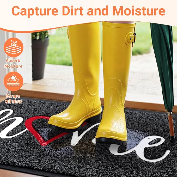 StepLively Door Mat Home Welcome Mats Outdoor and Indoor, Heavy-Duty Low-Profile Non-Slip Front Welcome Mat for Home Entrance, Outside Entry, Yard, Floor, Patio, Ideal (35''x24'', Black) - Image 3